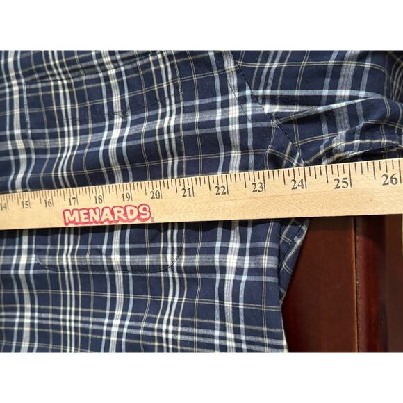 Puritan Large Long Sleeve Mens Shirt Button Down Collar Plaid Office Career Dad - Picture 8 of 8